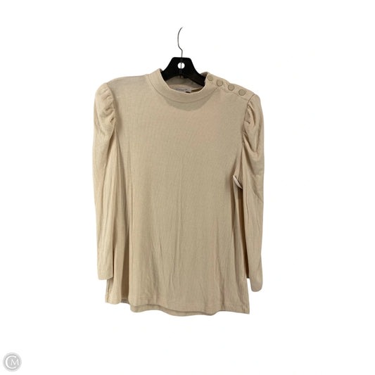 Top Long Sleeve By Evereve In Cream, Size: M