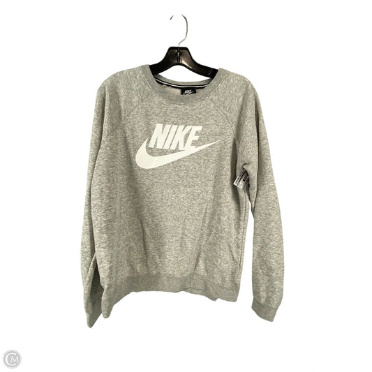 Sweatshirt Crewneck By Nike In Grey, Size: S