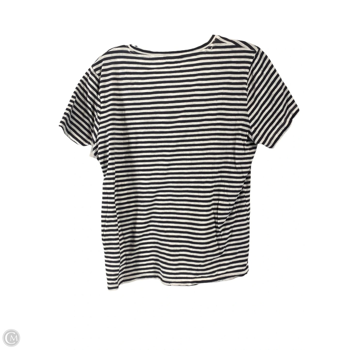 Top Short Sleeve By Madewell In Striped Pattern, Size: M