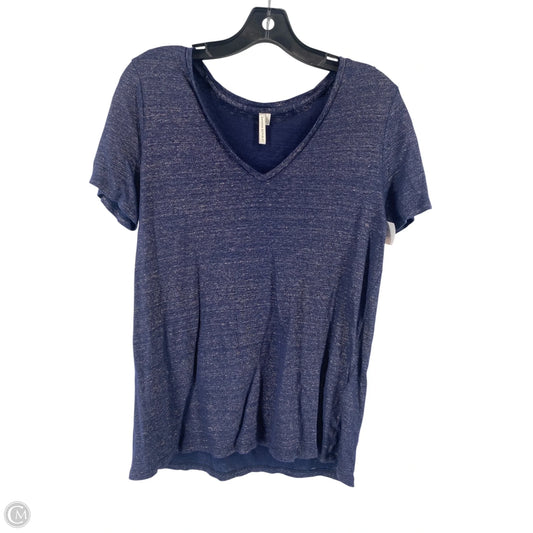Top Short Sleeve By Banana Republic In Navy, Size: L