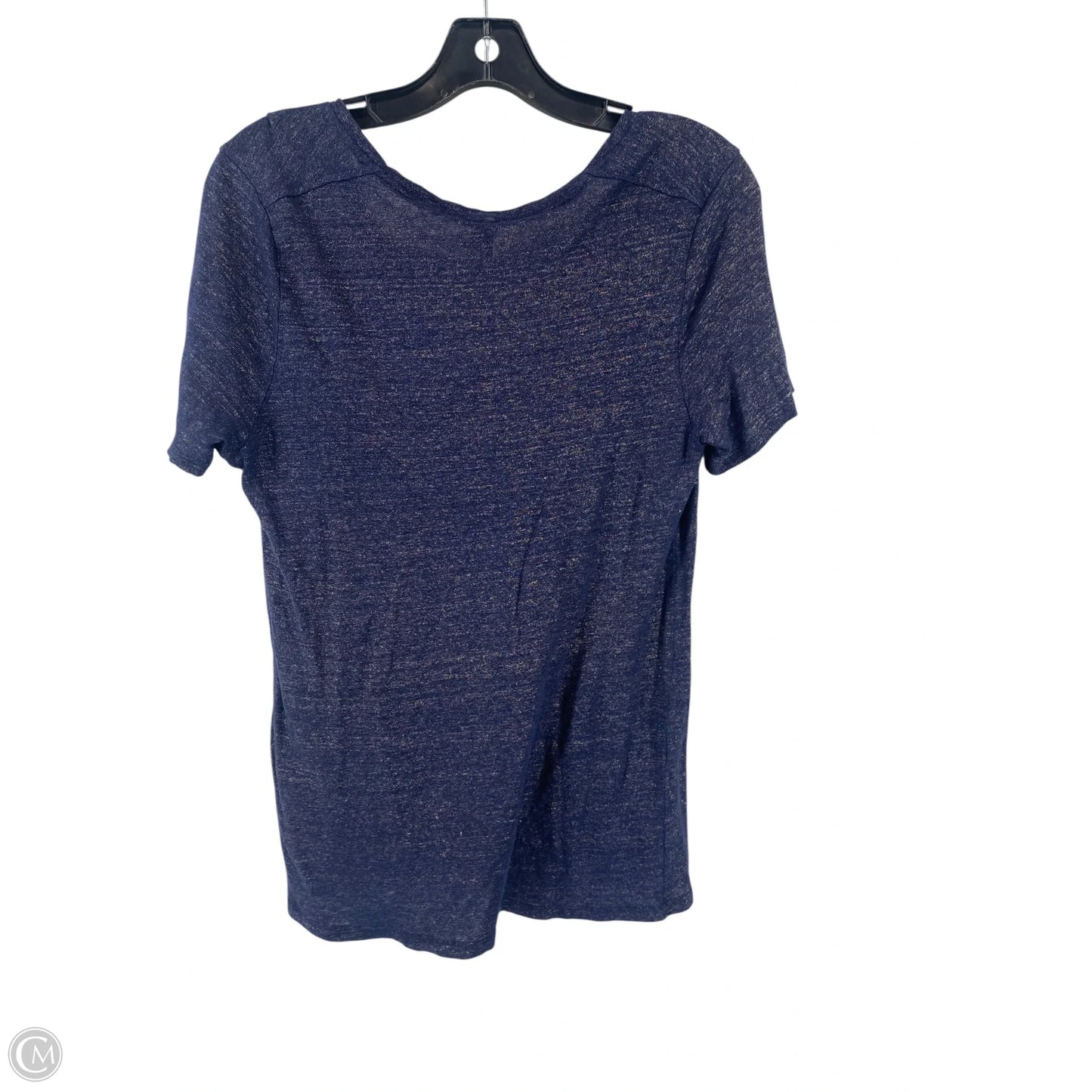 Top Short Sleeve By Banana Republic In Navy, Size: L