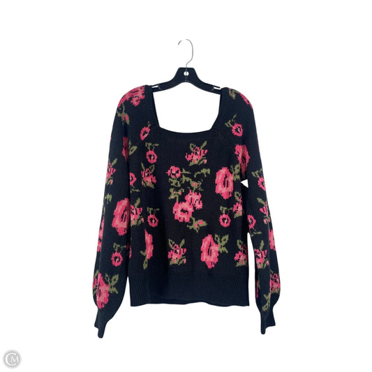 Sweater By Cato In Floral Print, Size: L