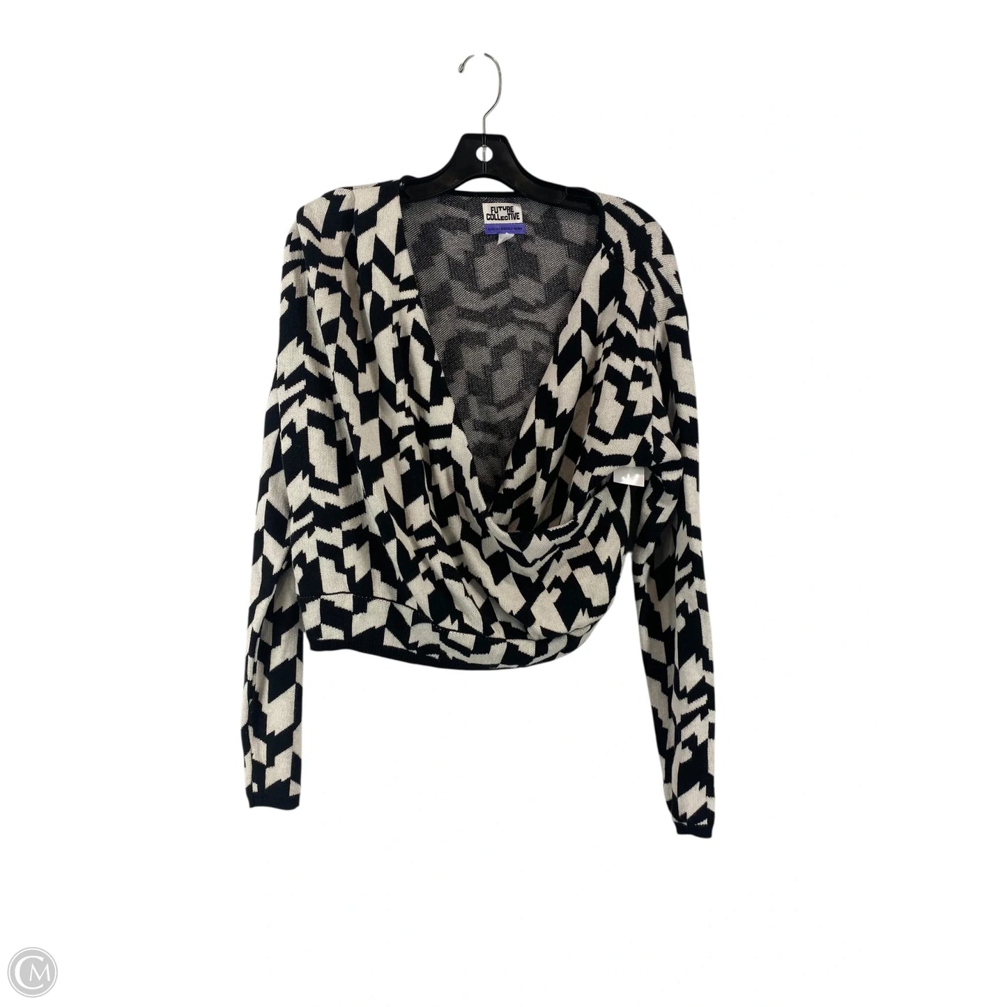 Sweater By Cme In Black & White, Size: Xl