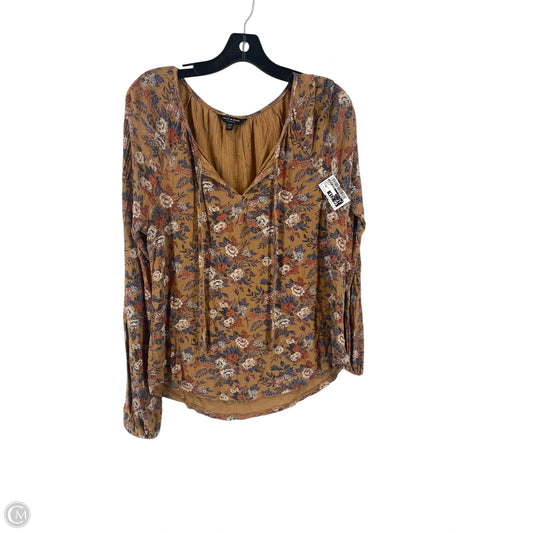 Top Long Sleeve By Lucky Brand In Brown, Size: Xs