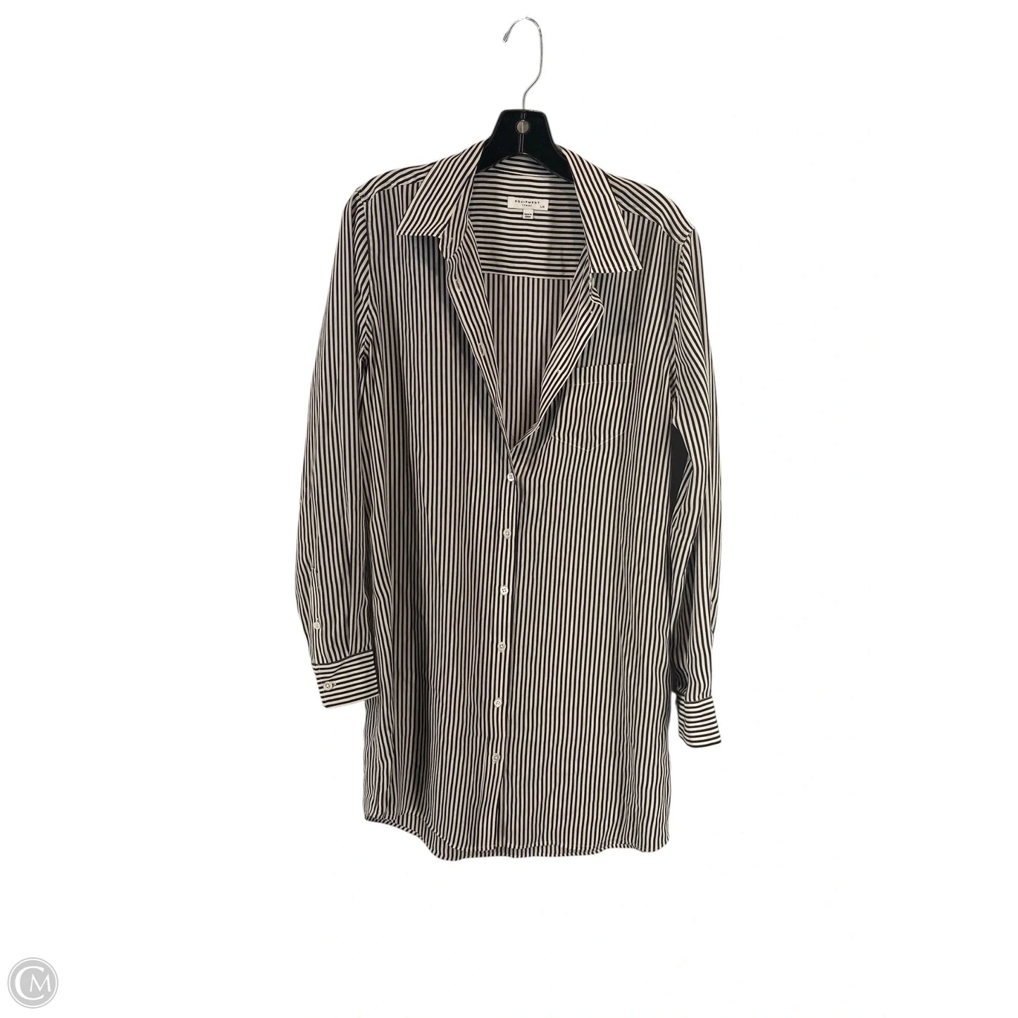 Top Long Sleeve By Equipment In Striped Pattern, Size: L
