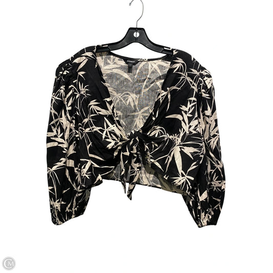 Top Long Sleeve By Express In Black & Cream, Size: Xl