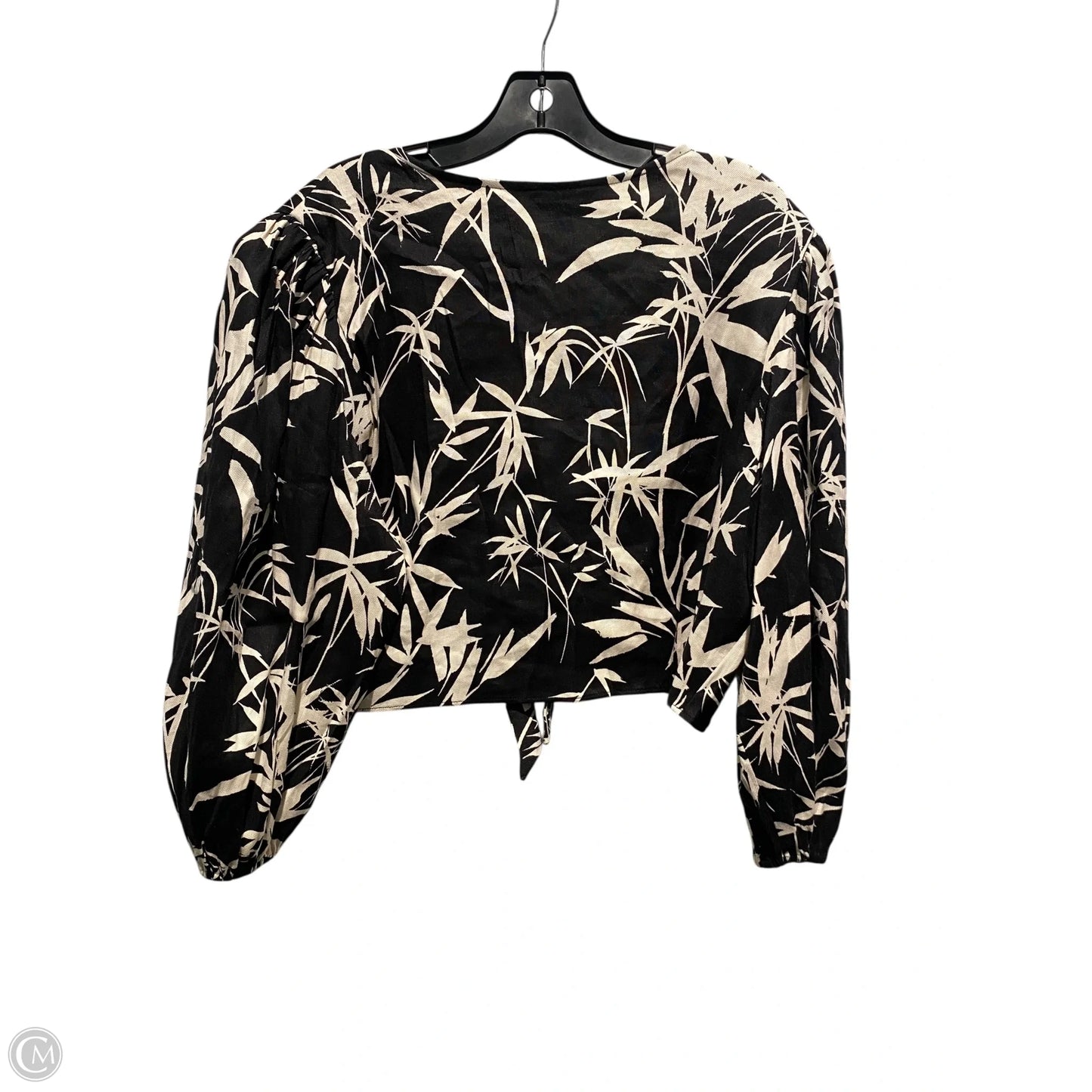 Top Long Sleeve By Express In Black & Cream, Size: Xl