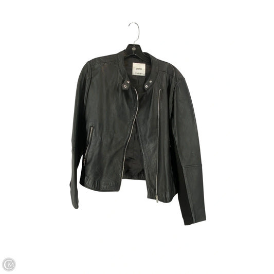 Jacket Leather By Mango In Black, Size: L
