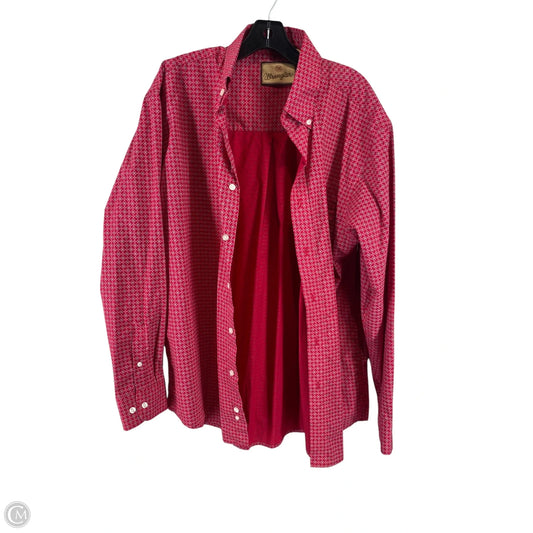 Top Long Sleeve By Wrangler In Pink, Size: L