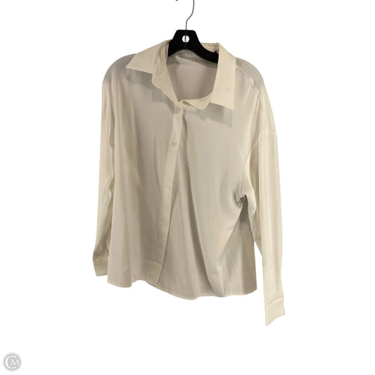 Top Long Sleeve By Cme In White, Size: L