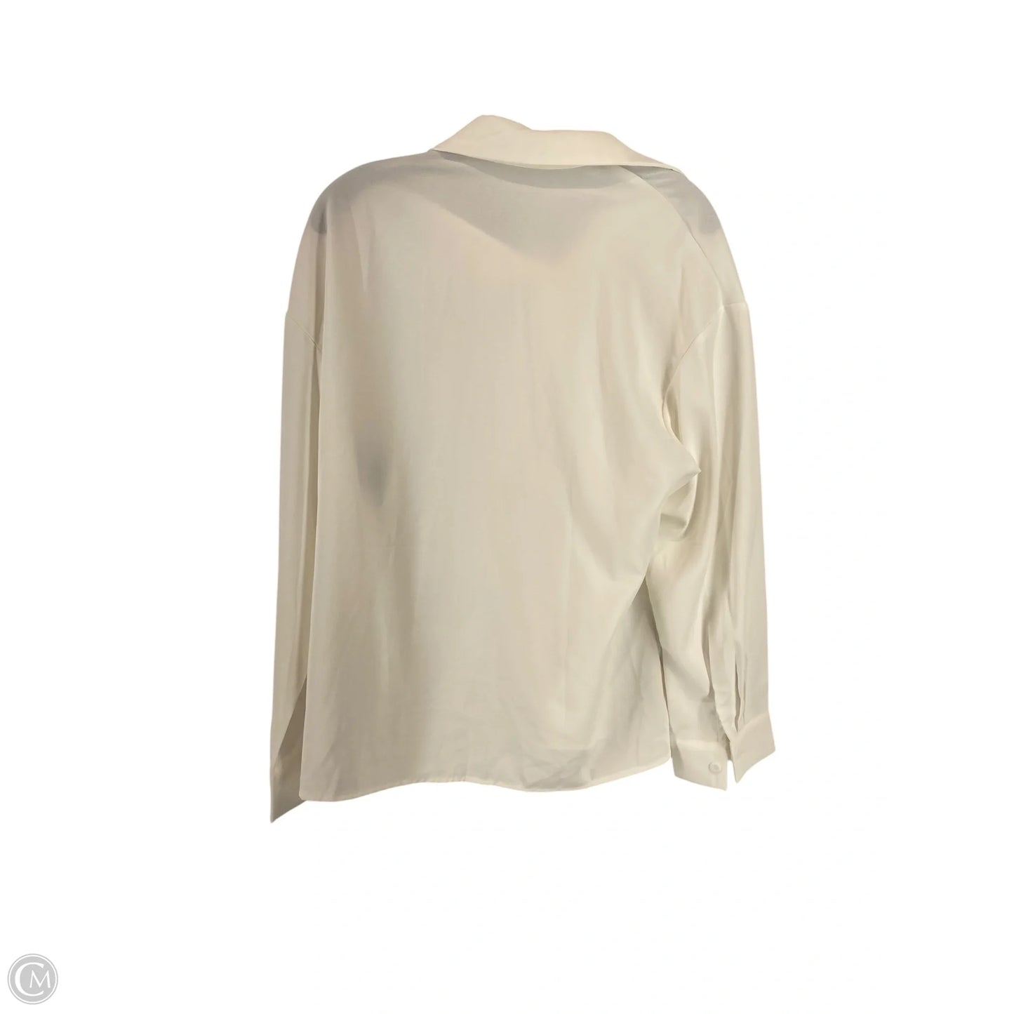 Top Long Sleeve By Cme In White, Size: L