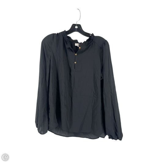 Top Long Sleeve By Loft In Black, Size: S