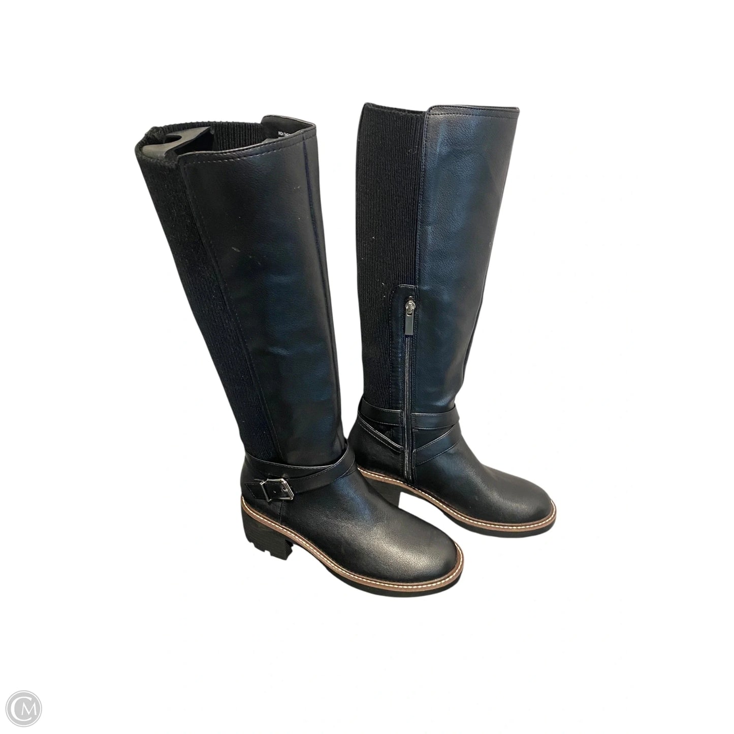 Boots Mid-calf Heels By Cme In Black, Size: 8