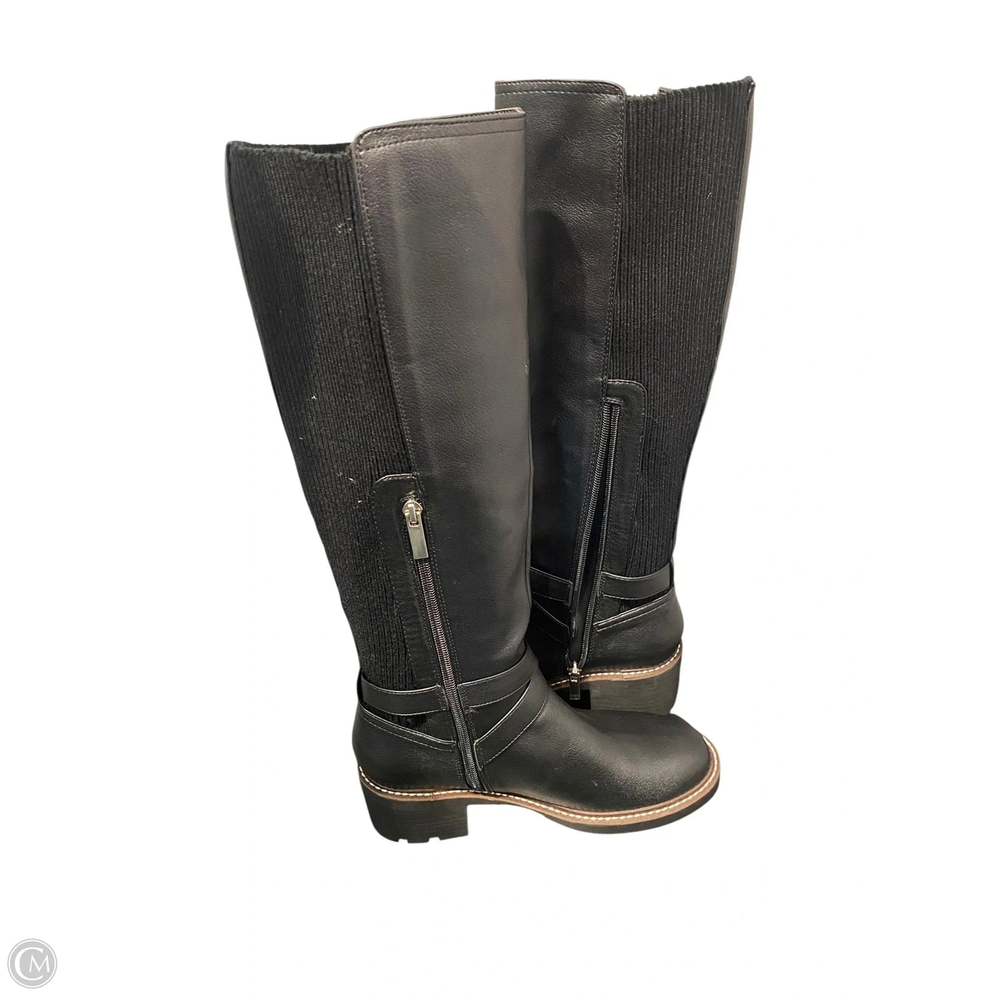 Boots Mid-calf Heels By Cme In Black, Size: 8