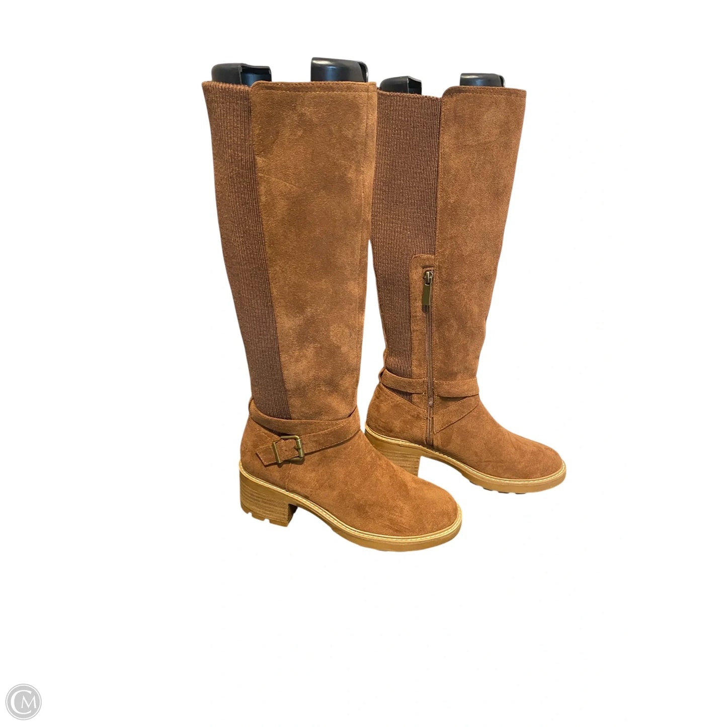 Boots Mid-calf Heels By Cme In Brown, Size: 8