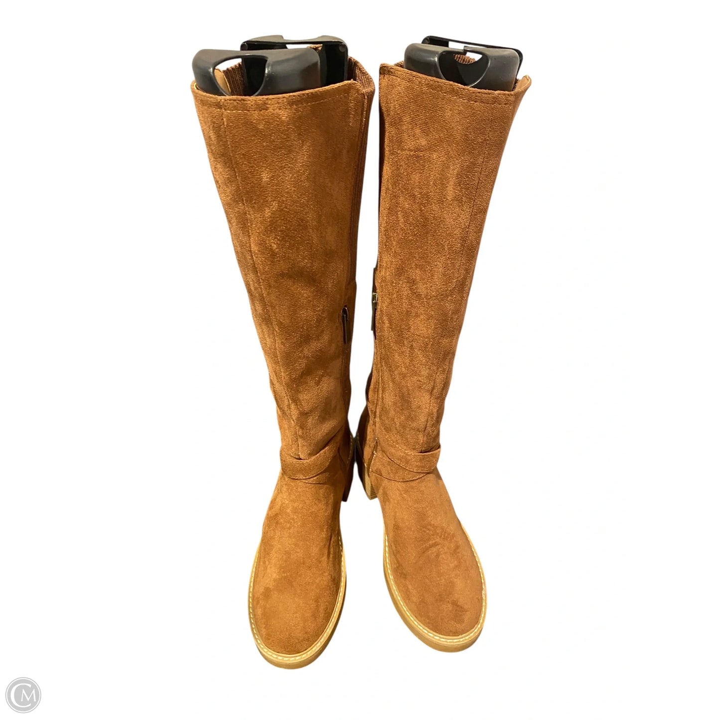 Boots Mid-calf Heels By Cme In Brown, Size: 8