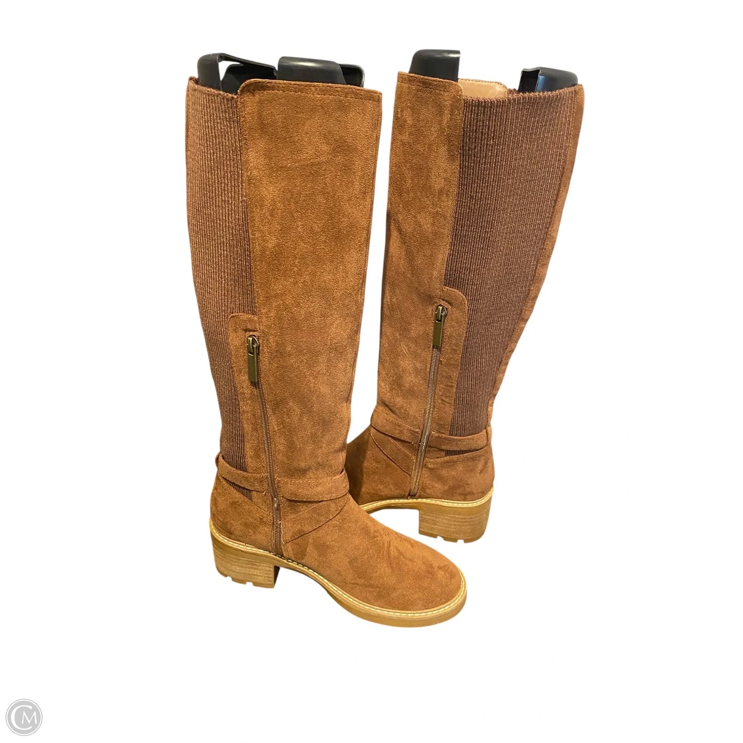 Boots Mid-calf Heels By Cme In Brown, Size: 8