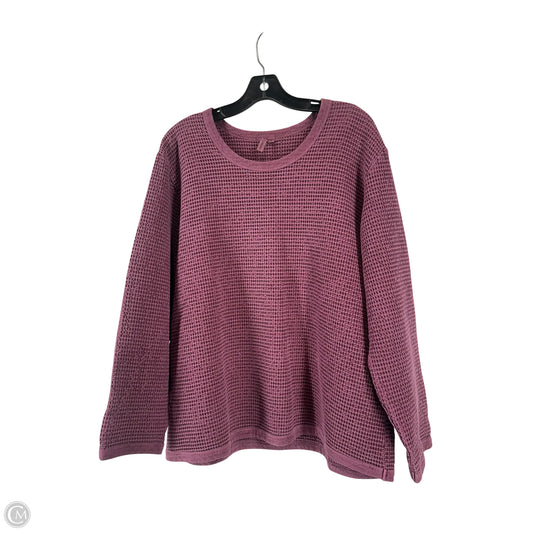 Top Long Sleeve By Focus In Maroon, Size: L