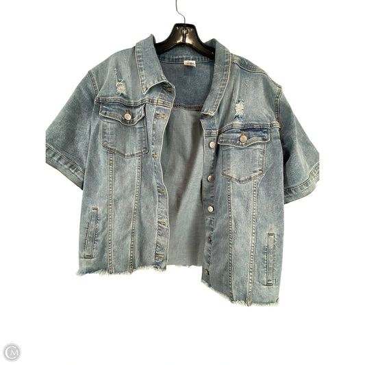 Jacket Denim By Zigzag Stripe In Blue Denim, Size: 2x