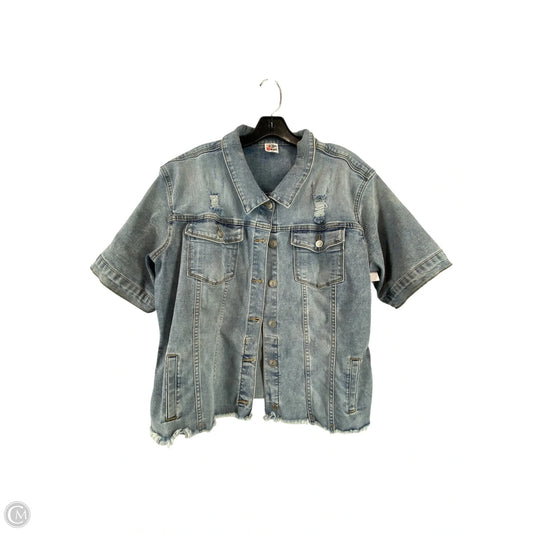 Jacket Denim By Zigzag Stripe In Blue Denim, Size: 3x
