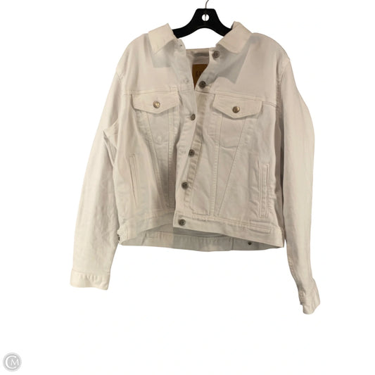 Jacket Denim By Gap In White Denim, Size: Xl