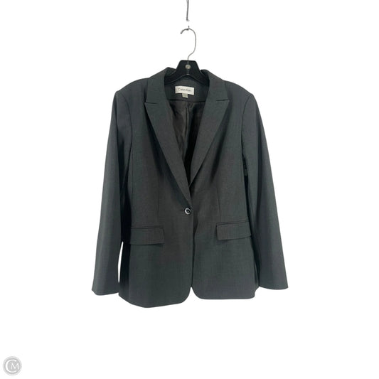Blazer By Calvin Klein In Grey, Size: 12