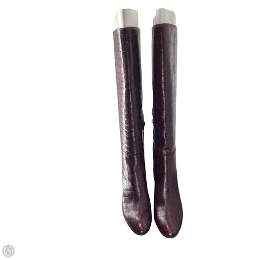 Boots Designer By Coach In Maroon, Size: 8.5
