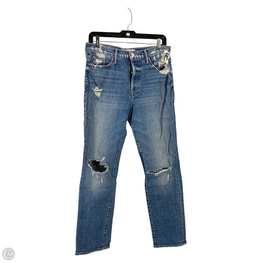 Jeans Straight By Mother In Blue Denim, Size: 6