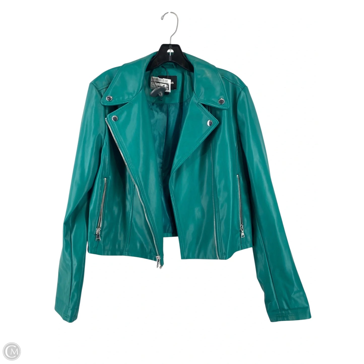 Jacket Moto Leather By Express In Green, Size: L