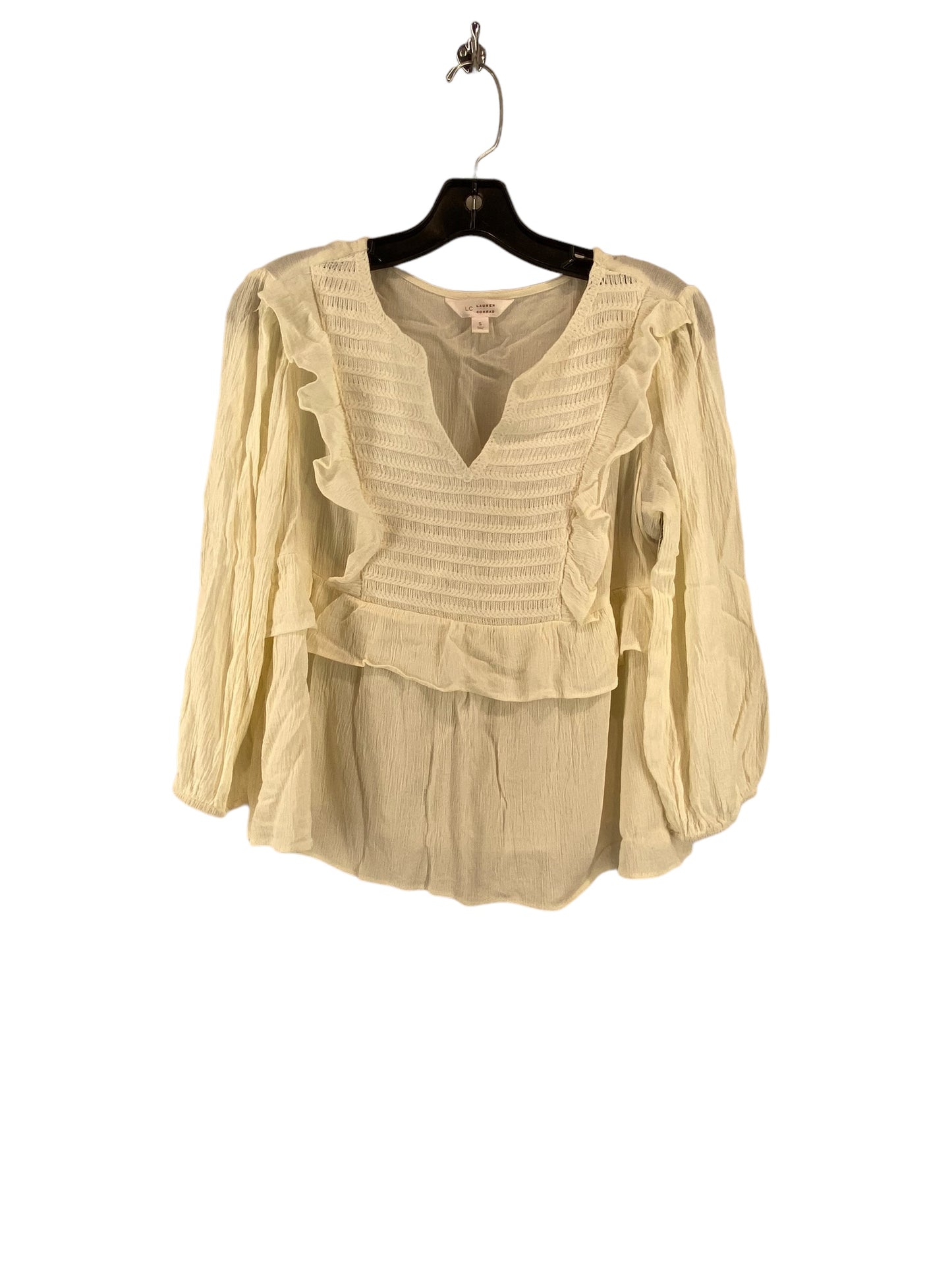 Ivory Top 3/4 Sleeve Lc Lauren Conrad, Size S