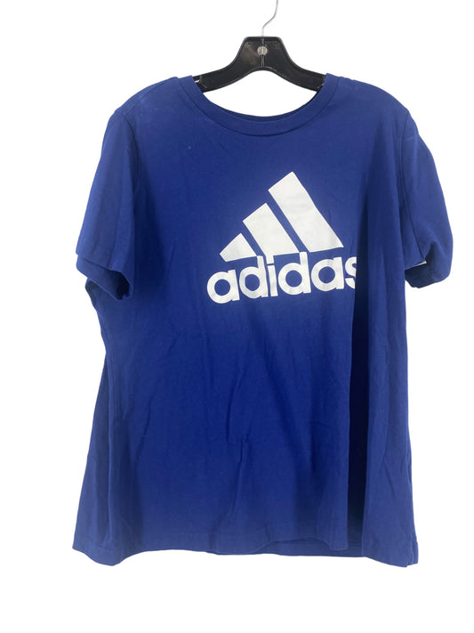 Blue Top Short Sleeve Adidas, Size 2x