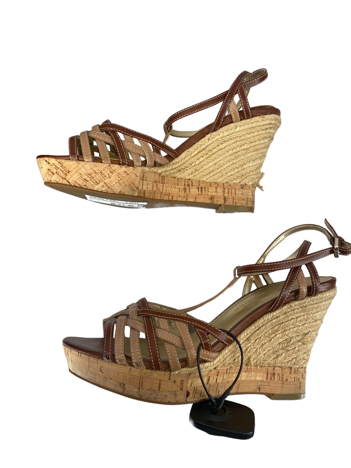 Brown Sandals Heels Platform Audrey Brooke, Size 8