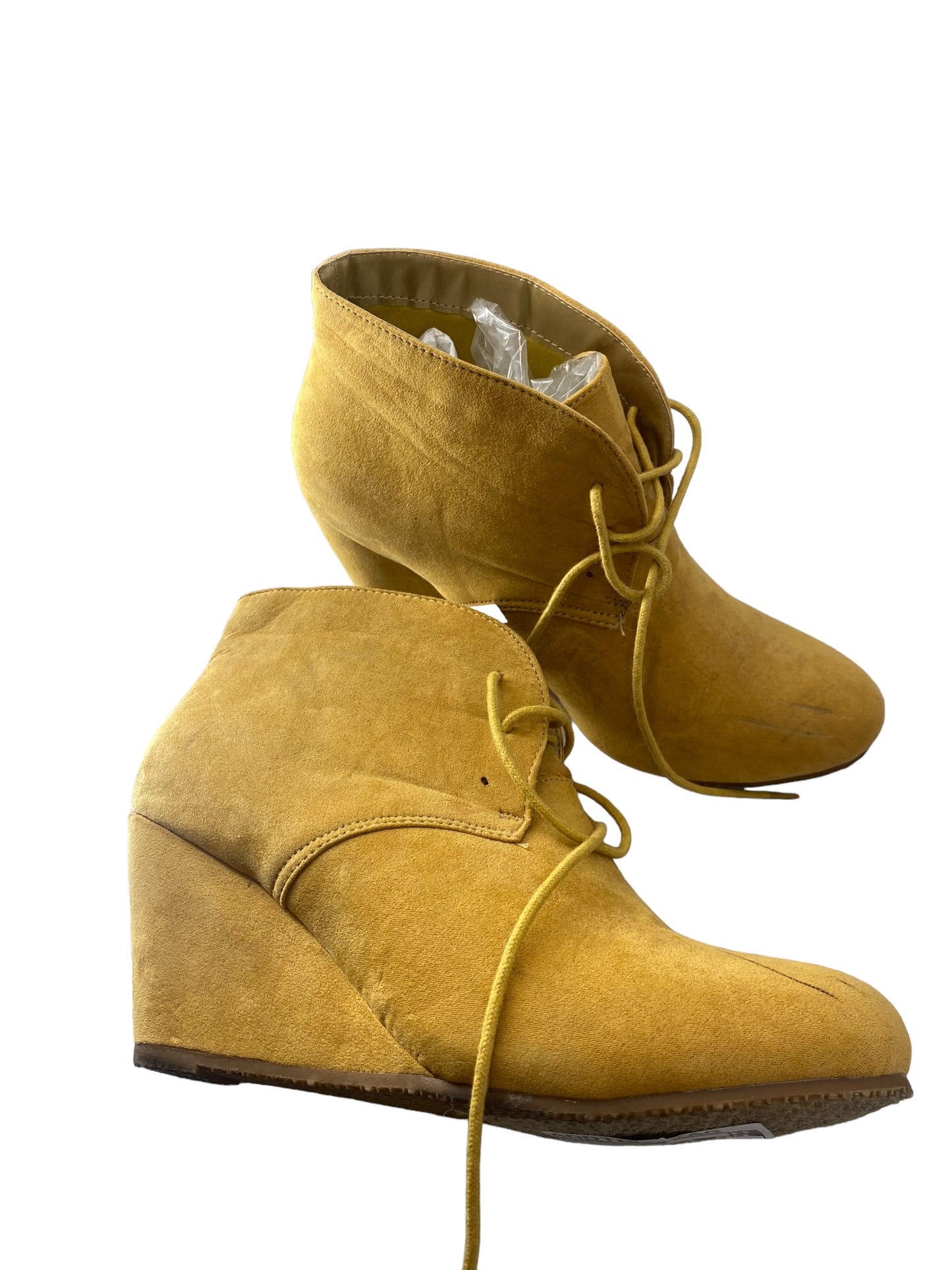 Boots Ankle Heels By Bella Marie In Yellow, Size: 10