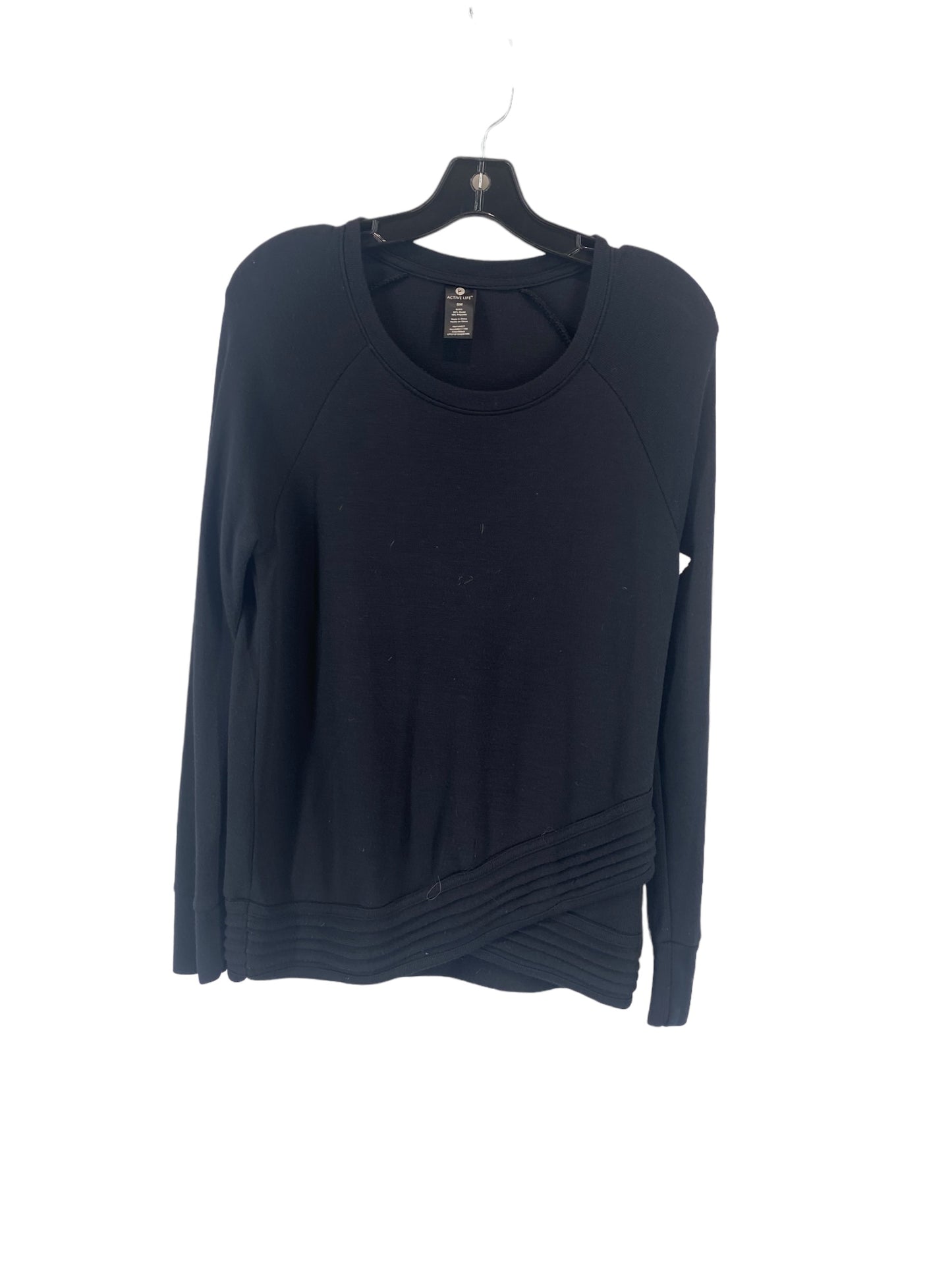 Athletic Top Long Sleeve Crewneck By Active Life In Black, Size: S