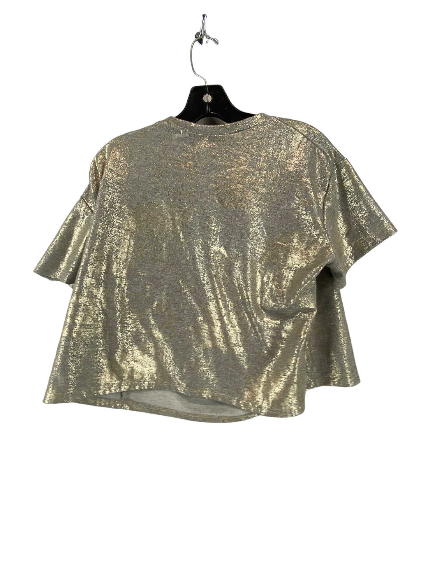 Top Short Sleeve By Poof In Gold, Size: S