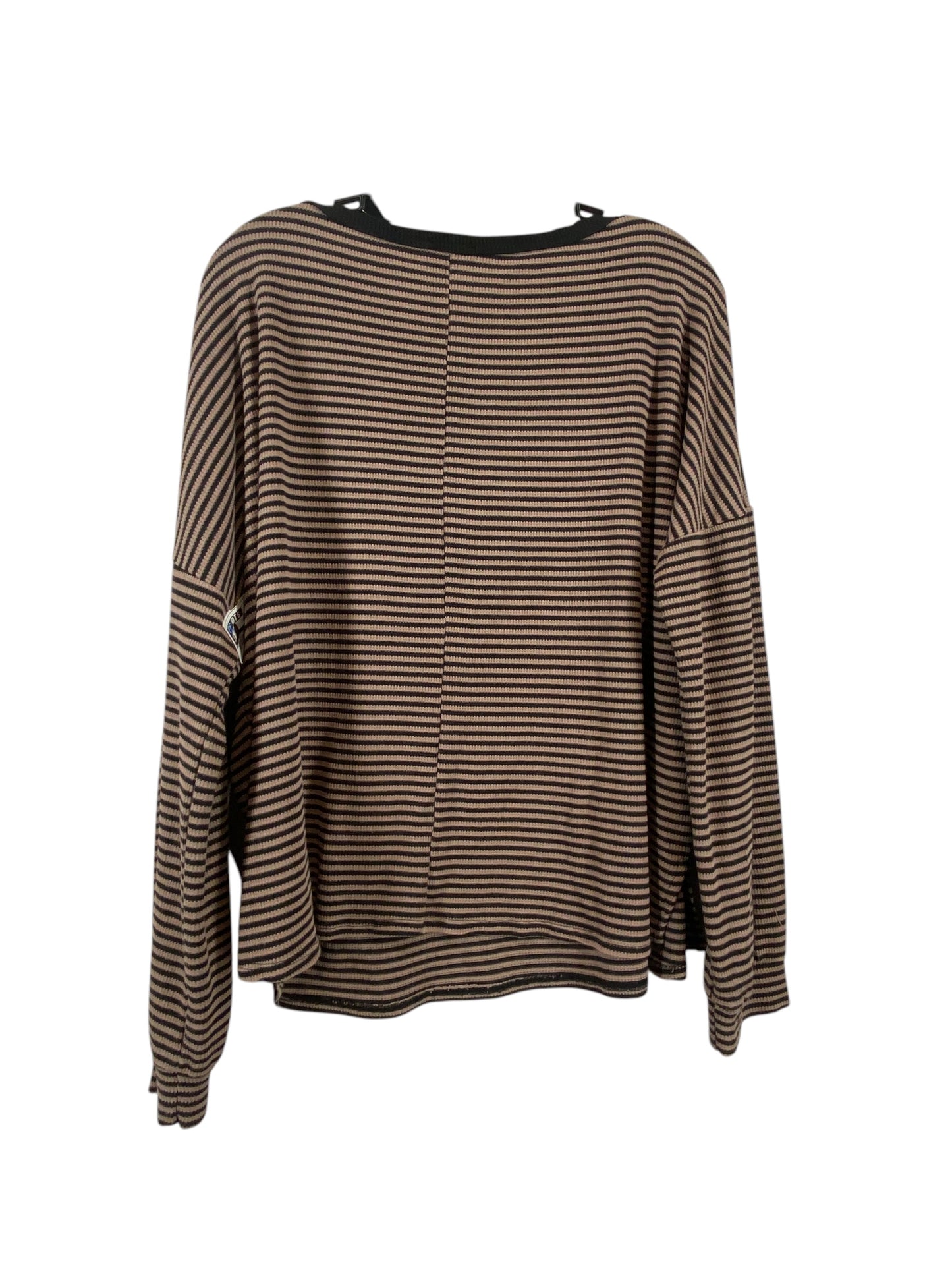 Top Long Sleeve By Pink Lily In Striped Pattern, Size: L