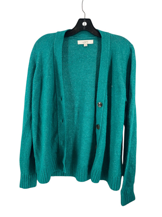 Sweater Cardigan By Loft In Green, Size: M