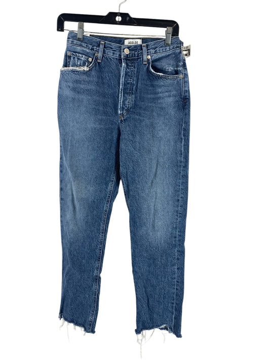 Jeans Straight By Agolde In Blue Denim, Size: 6