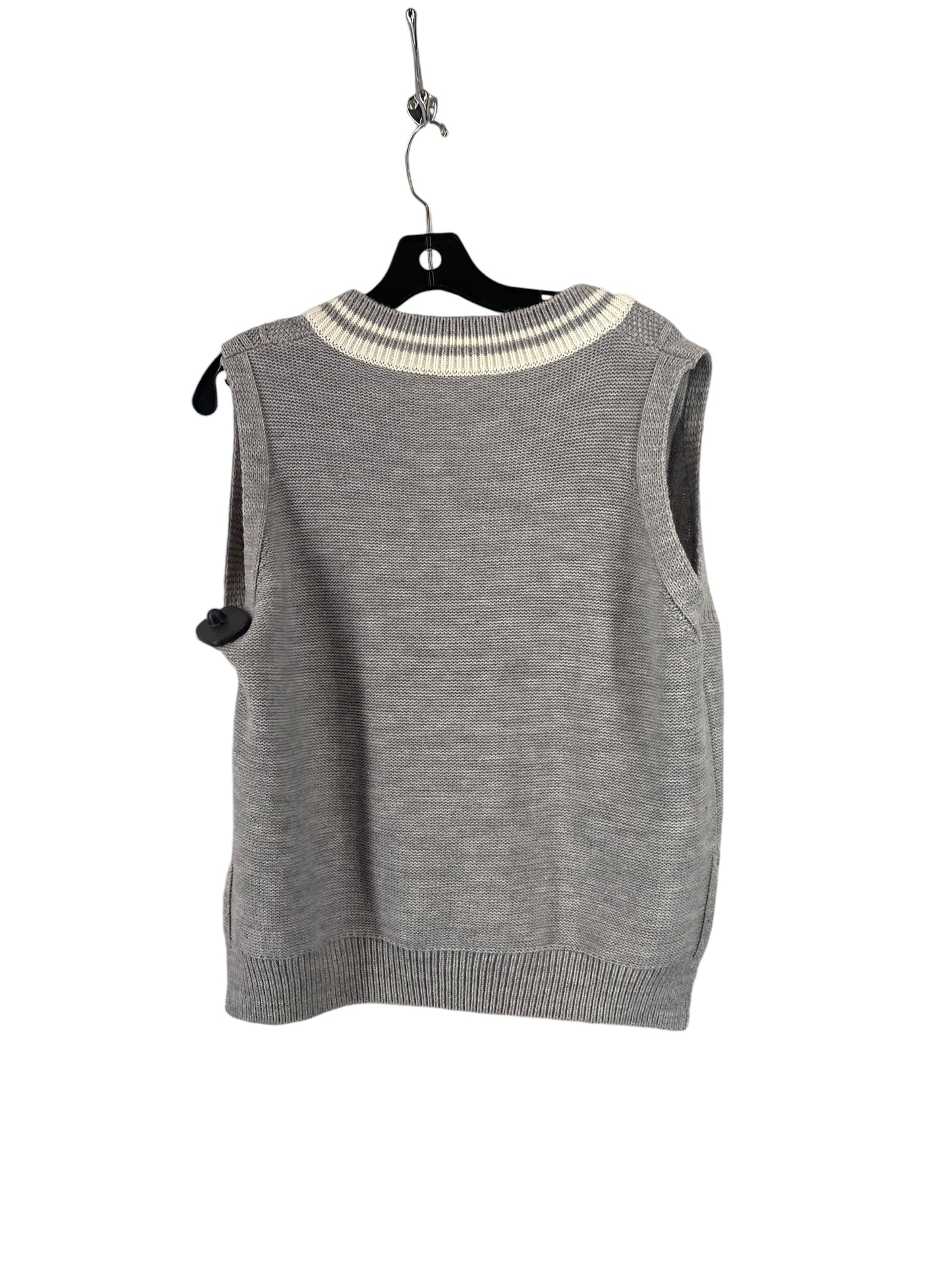 Vest Sweater By Clothes Mentor In Grey, Size: L