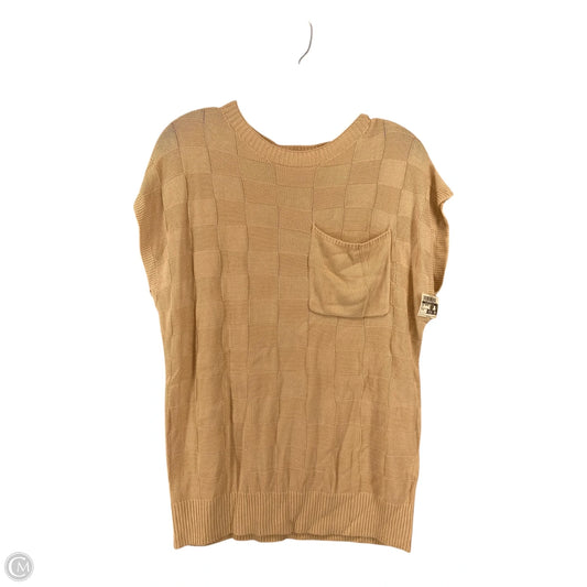 Vest Sweater By Clothes Mentor In Tan, Size: M