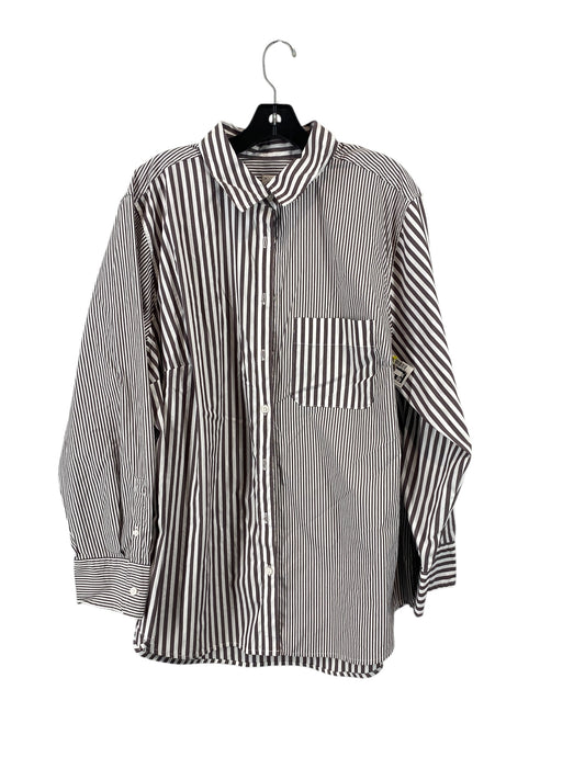 Top Long Sleeve By A New Day In Striped Pattern, Size: Xxl