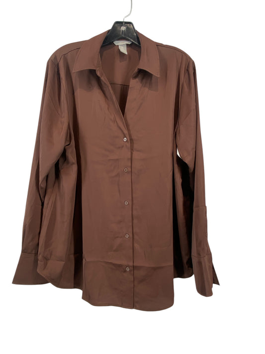 Top Long Sleeve By H&m In Brown, Size: L