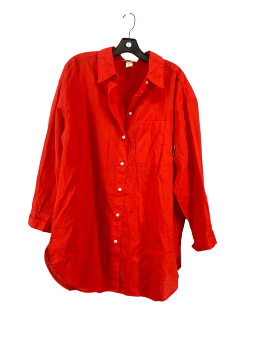 Top Long Sleeve By H&m In Red, Size: L