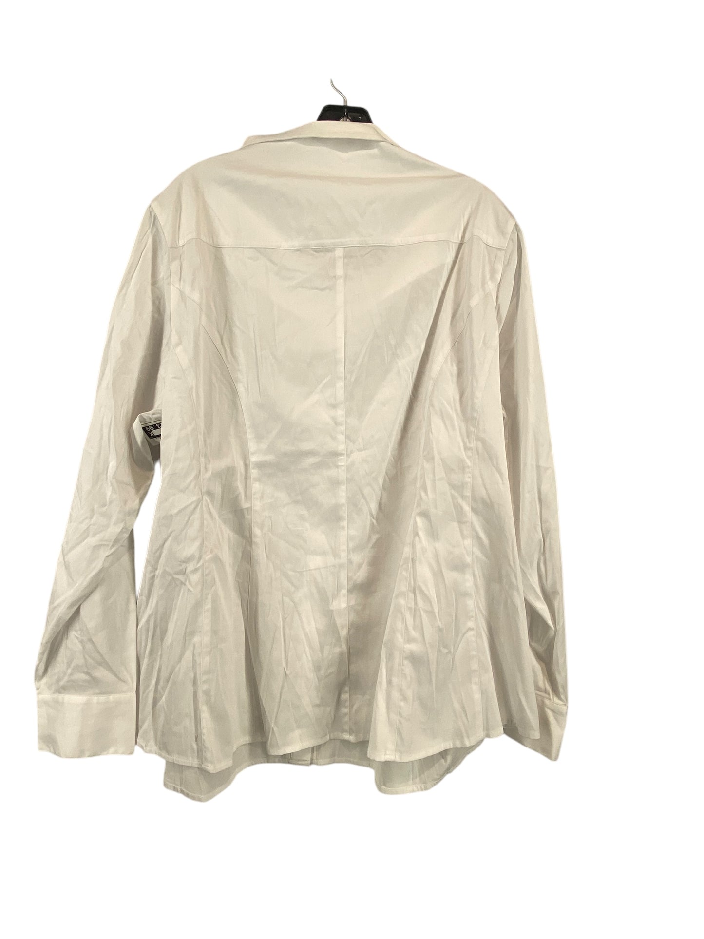 Top Long Sleeve By Tahari By Arthur Levine In White, Size: 1x