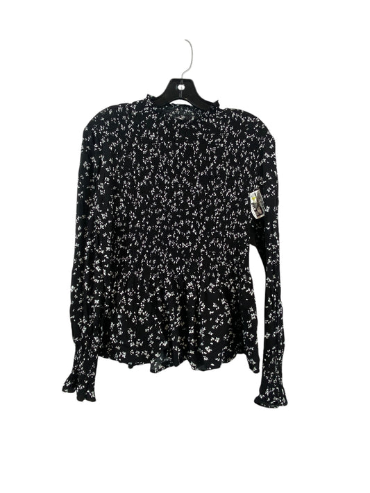 Top Long Sleeve By Clothes Mentor In Black & White, Size: L