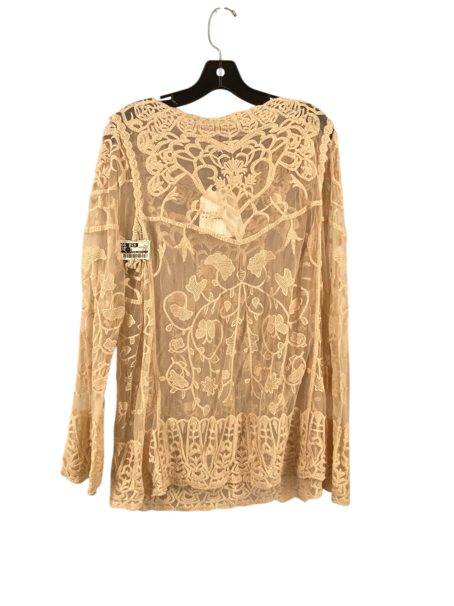 Top Long Sleeve By Clothes Mentor In Cream, Size: L