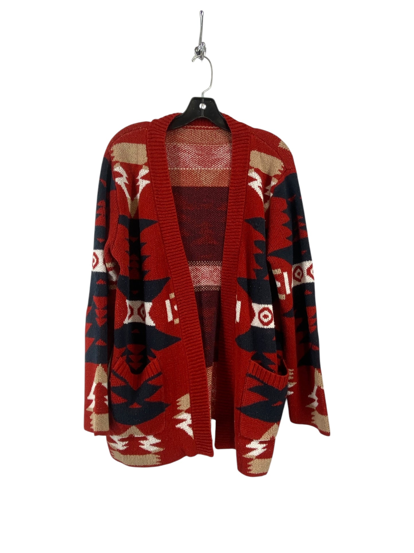 Sweater Cardigan By Clothes Mentor In Red, Size: Xl