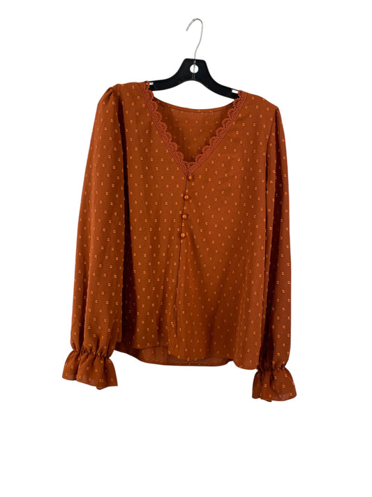 Top Long Sleeve By Shein In Brown, Size: Xl