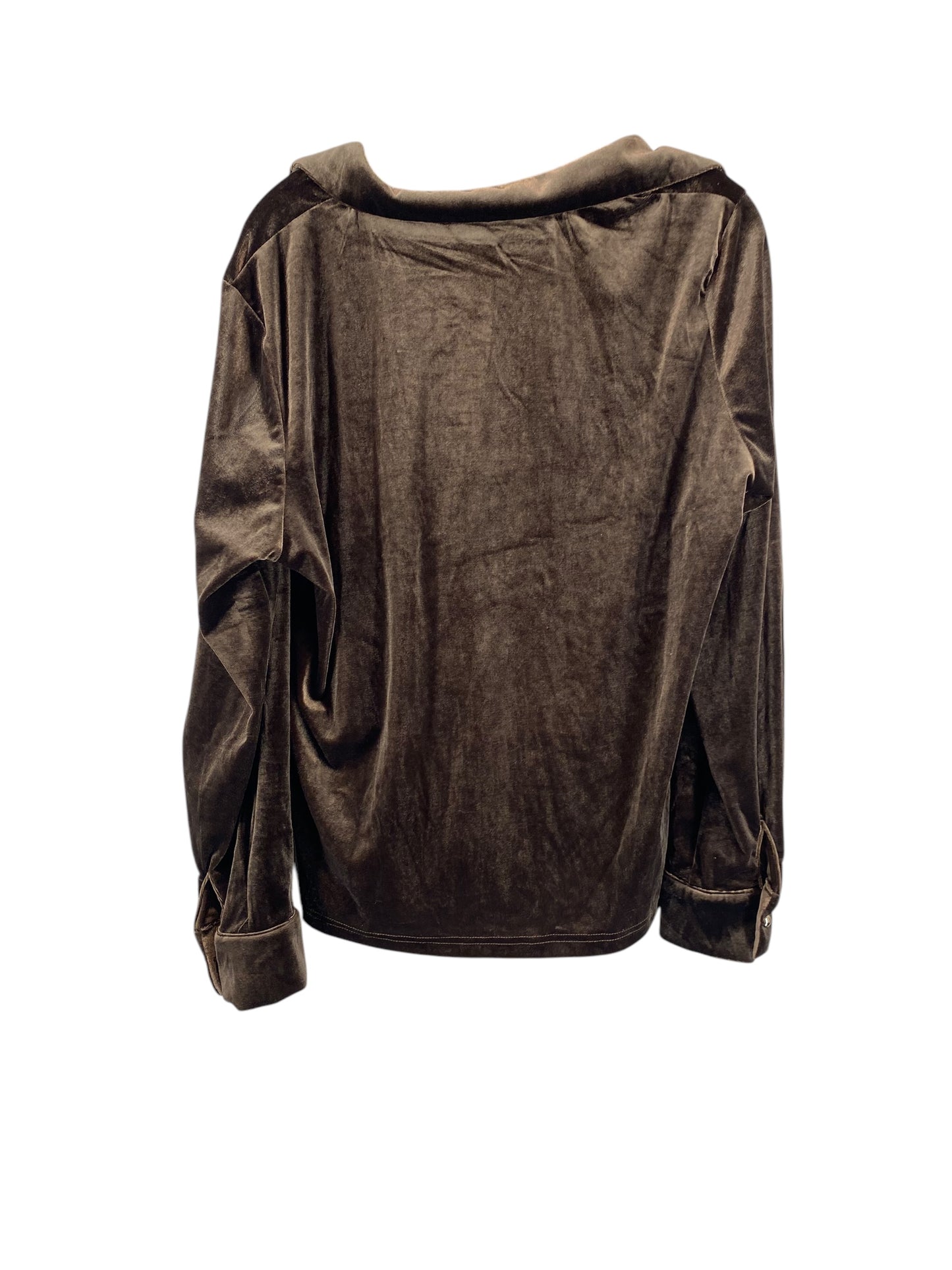 Top Long Sleeve By Shein In Brown, Size: Xl