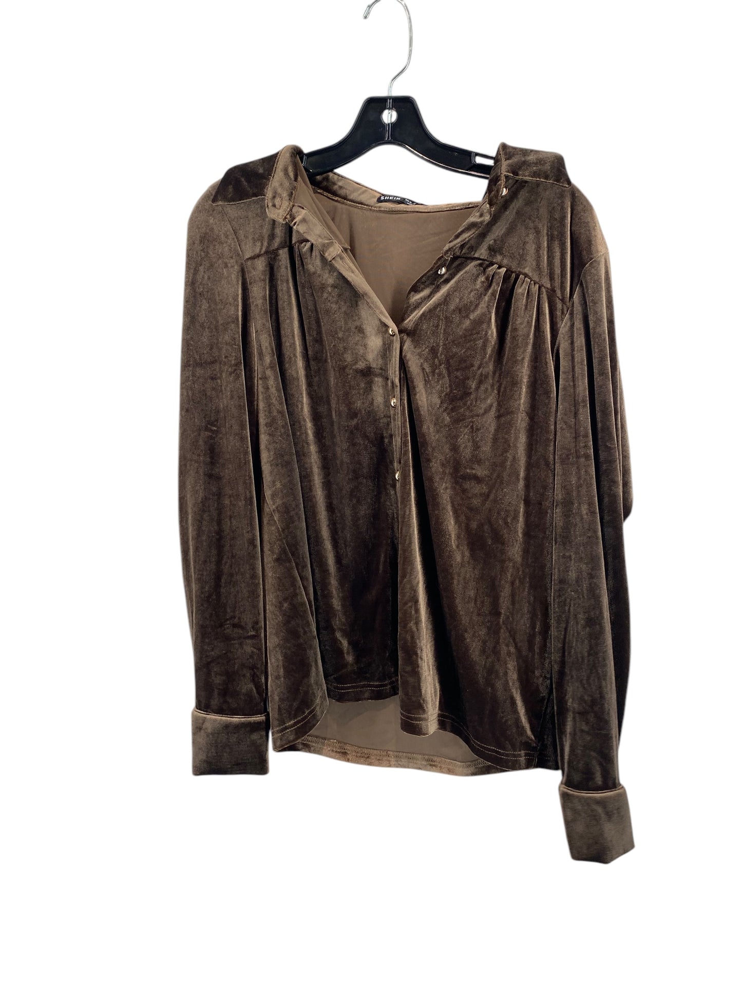 Top Long Sleeve By Shein In Brown, Size: Xl